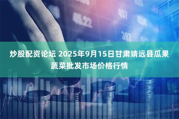 炒股配资论坛 2025年9月15日甘肃靖远县瓜果蔬菜批发市场价格行情