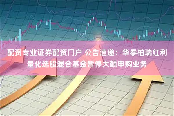 配资专业证券配资门户 公告速递：华泰柏瑞红利量化选股混合基金暂停大额申购业务